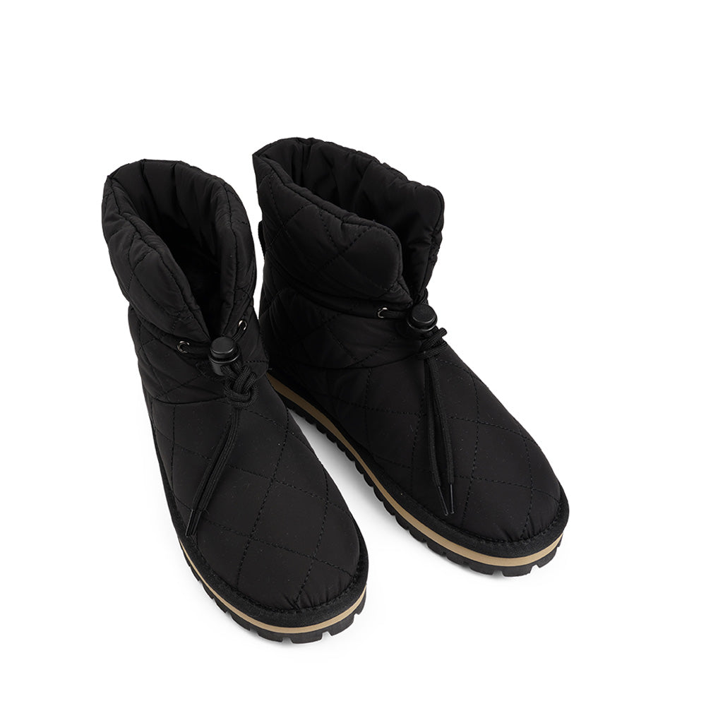 Tofana | Women's Quilted Nylon Winter Ankle Boots, Shearling Lined Slip-Resistant Boots