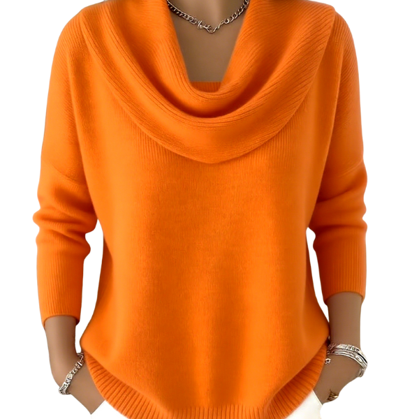 Vionne | Women's Waterfall Neck Wool Blend Sweater, Soft Knit Casual Sweater