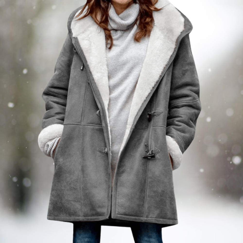 Jae | Women's Hooded Cotton Polyester Blend Jacket, Warm Mid-Length Fall Outerwear