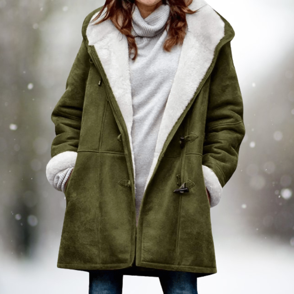 Lidia | Women's Plush Sherpa Winter Coat, Warm Cozy Coat for Cold Weather