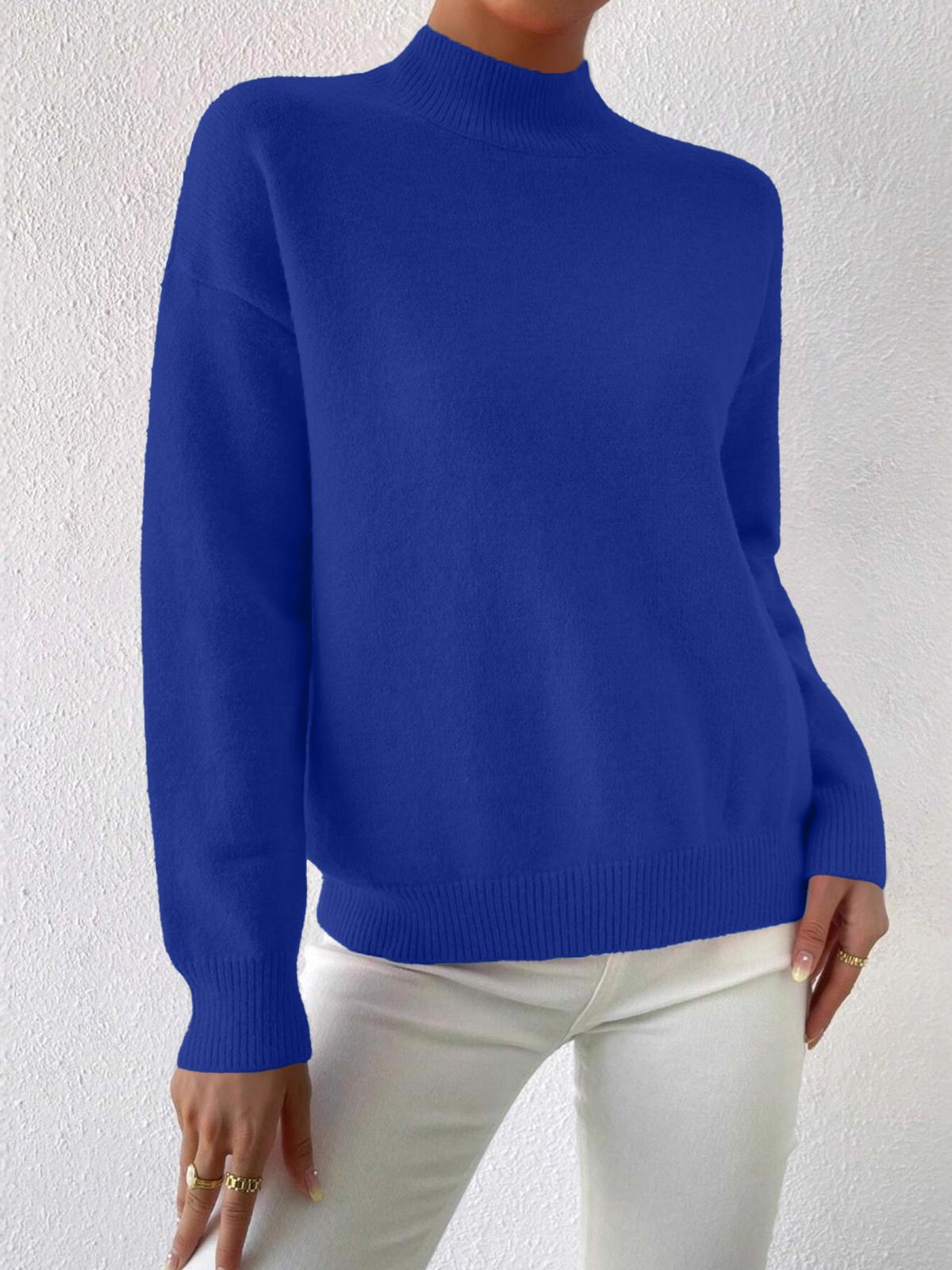 Mia | Women's High Collar Knit Sweater, Warm Straight Cut Everyday Sweater