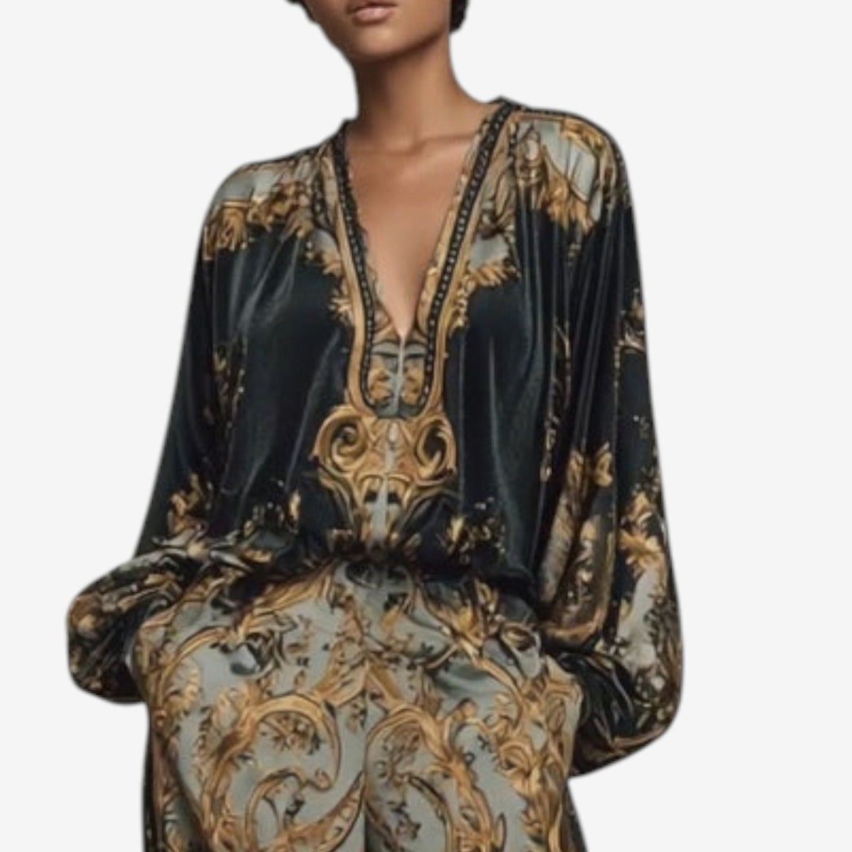 Maureen | Women's Printed Two-Piece Set, Flowing Co-Ord Outfit for Day to Evening