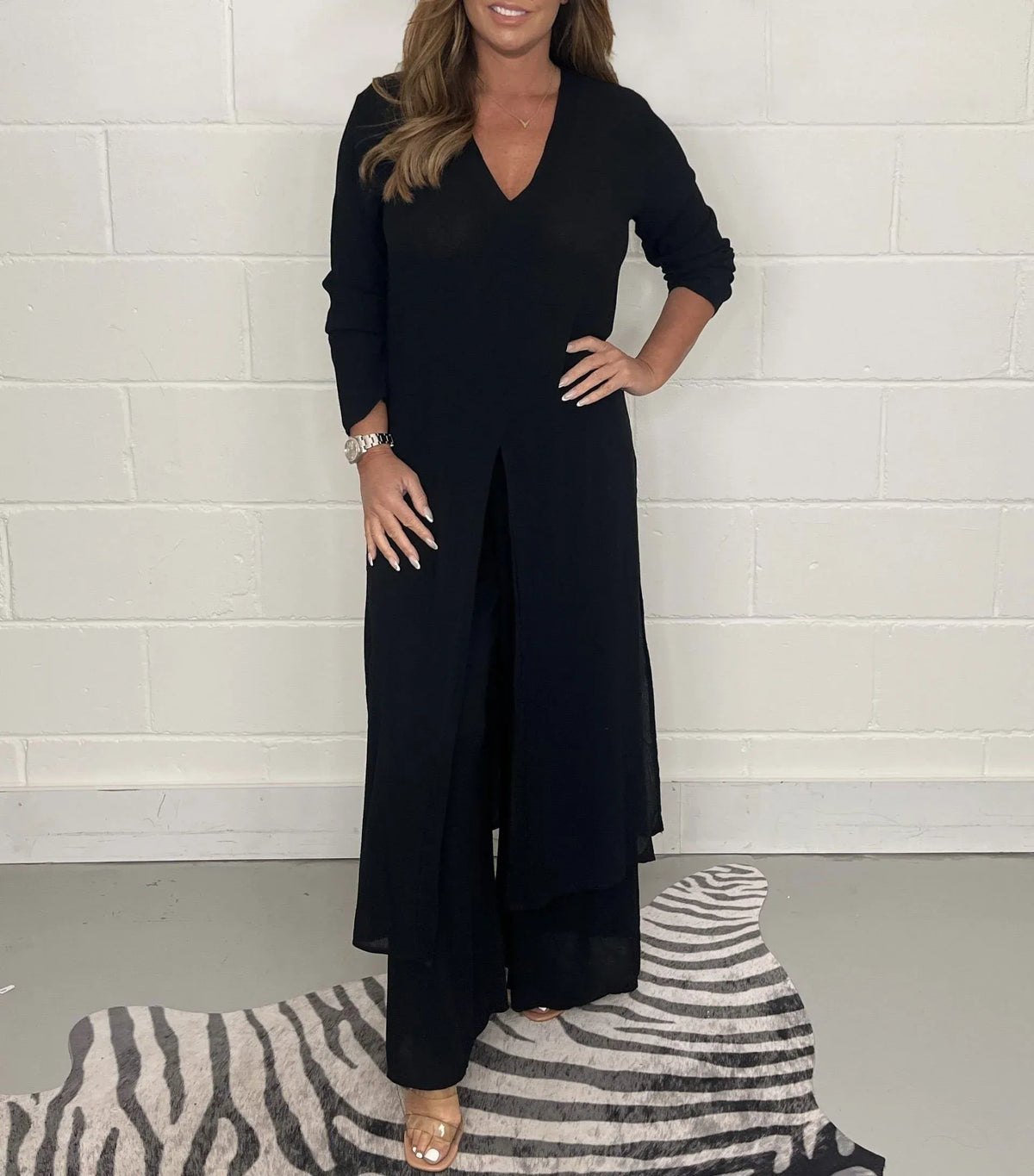 Cherly | Women's Two-Piece Set, Flowy Blouse and Wide-Leg Trousers Casual Spring Outfit