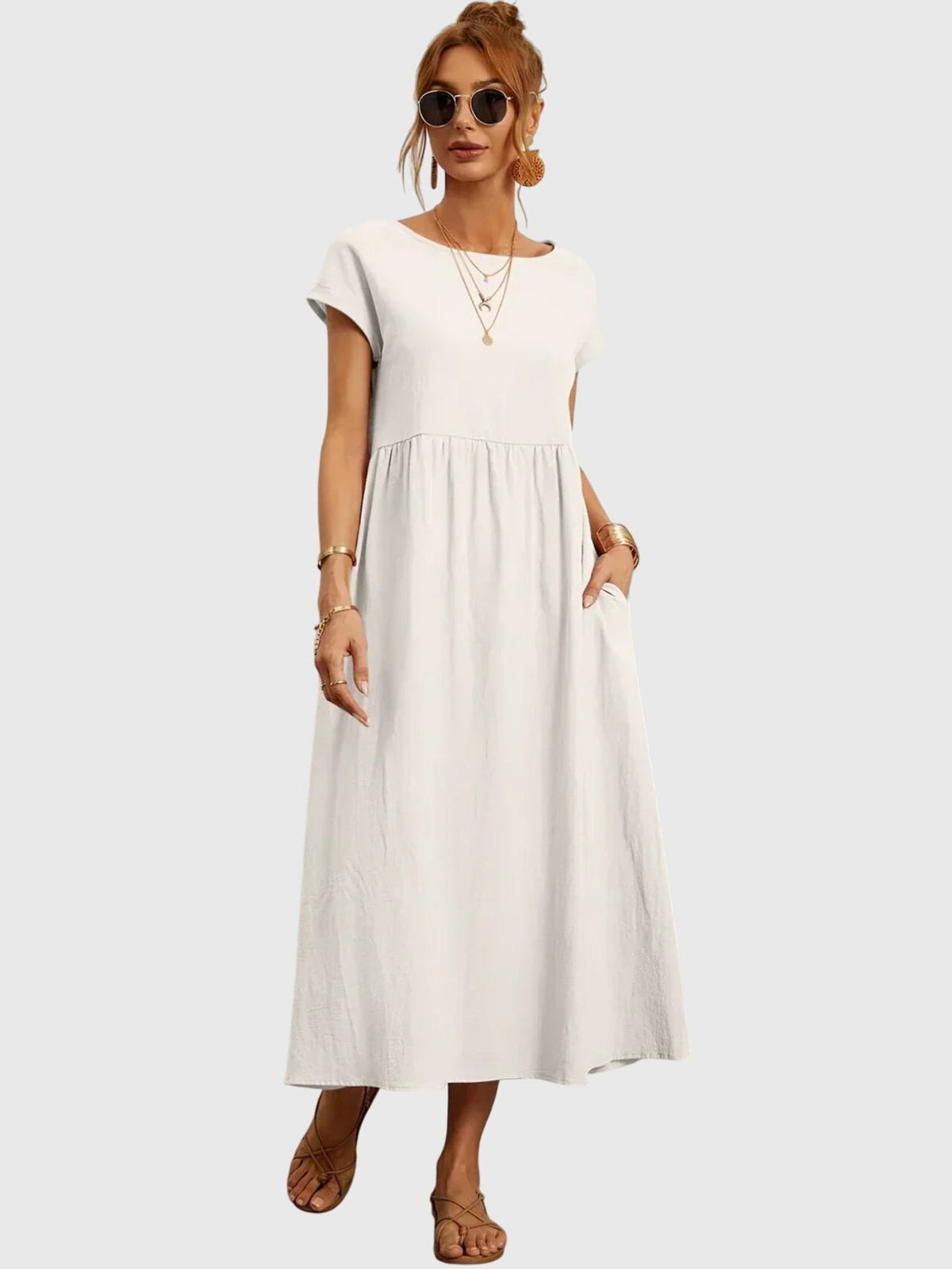 Giselle | Women's Casual Dress with Pockets, Relaxed Fit Breathable Day Dress