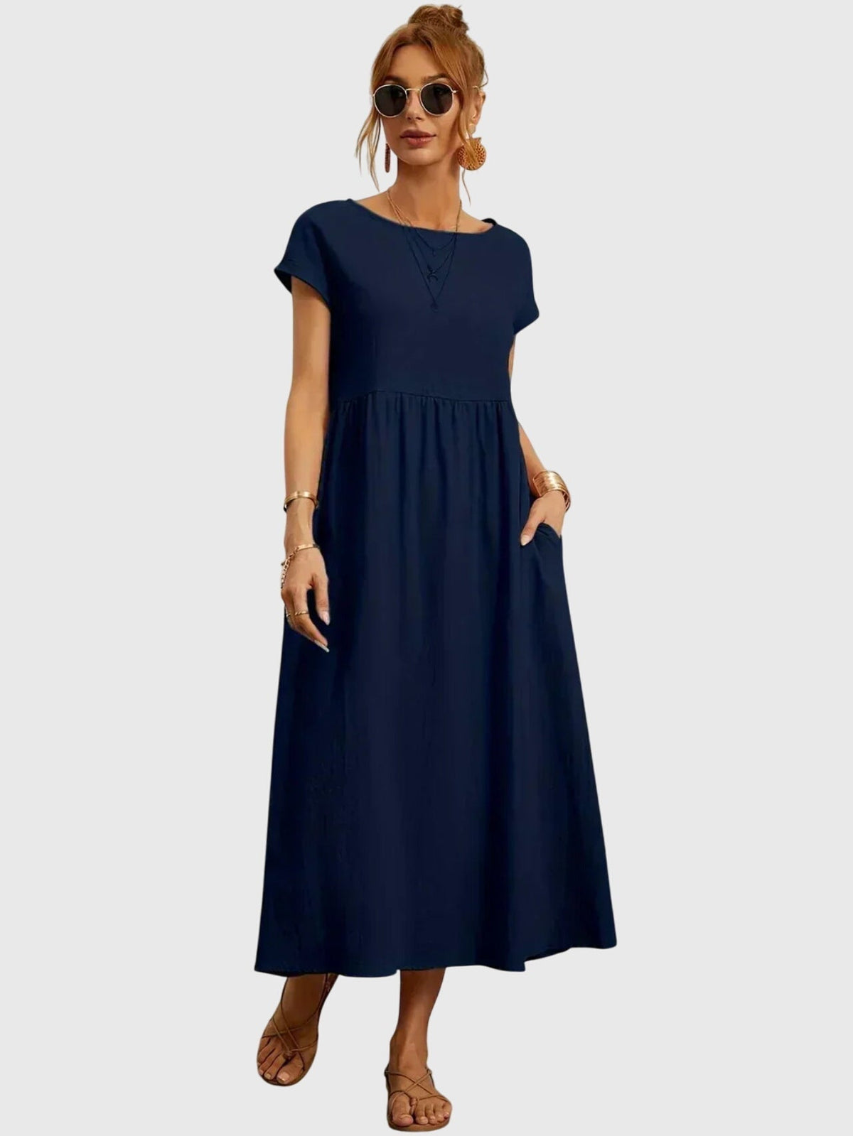 Giselle | Women's Casual Dress with Pockets, Relaxed Fit Breathable Day Dress