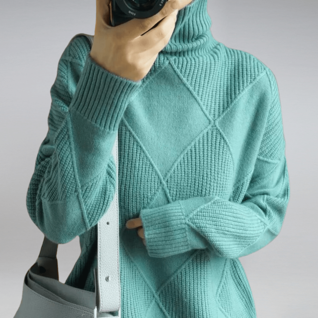 Fruta | Women's Wool Turtleneck Sweater, Soft Warm Knit Cool Weather Pullover