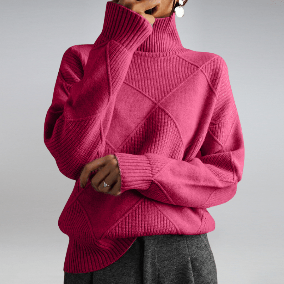 Fruta | Women's Wool Turtleneck Sweater, Soft Warm Knit Cool Weather Pullover