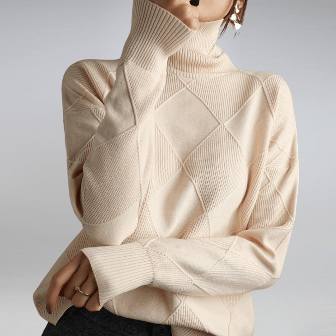 Fruta | Women's Wool Turtleneck Sweater, Soft Warm Knit Cool Weather Pullover