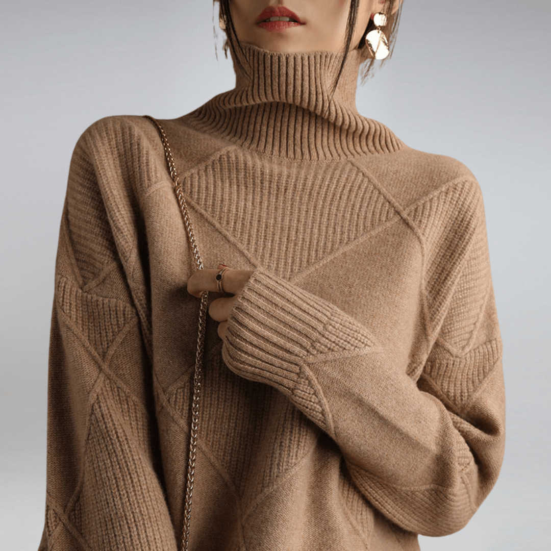 Fruta | Women's Wool Turtleneck Sweater, Soft Warm Knit Cool Weather Pullover