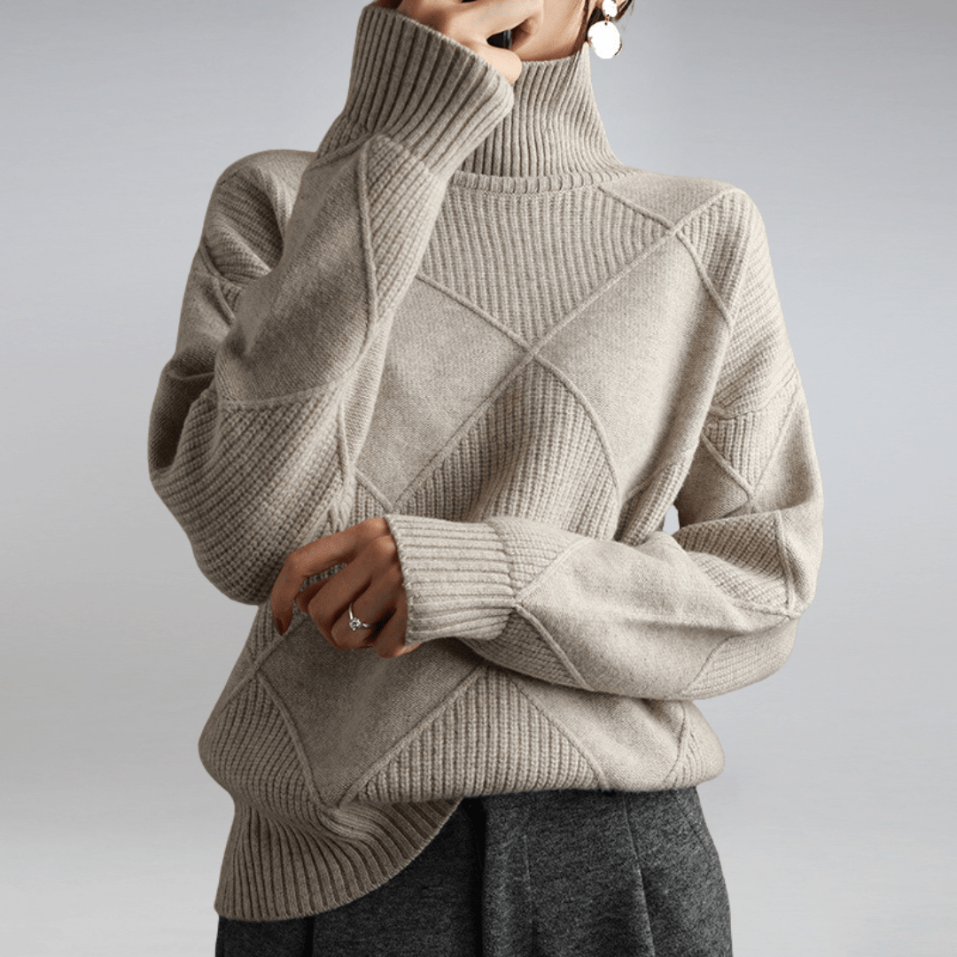 Fruta | Women's Wool Turtleneck Sweater, Soft Warm Knit Cool Weather Pullover