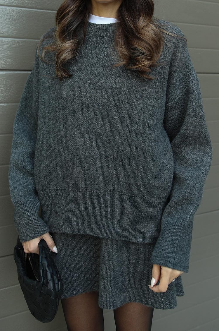 Esme | Women's Knit Sweater and Skirt Two-Piece Set, Soft Relaxed Fit Matching Set