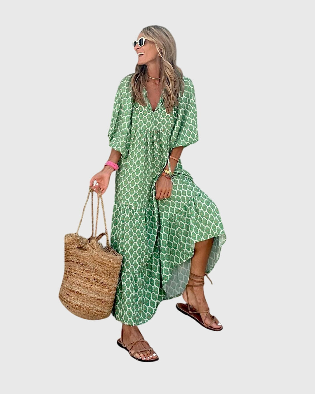 Sarah | Women's Boho Maxi Dress, Flowing Lightweight Dress for Day and Evening Wear