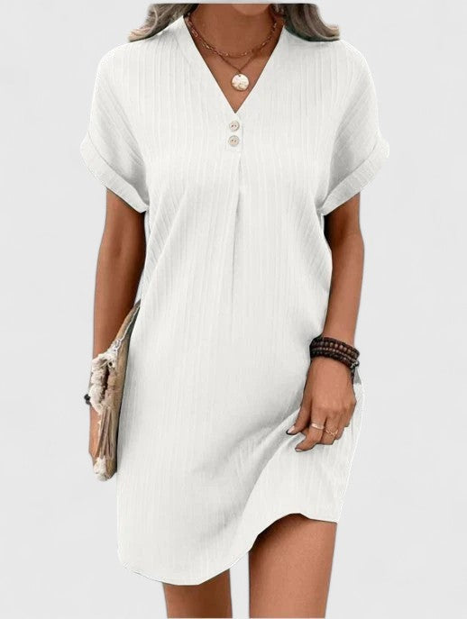 Massie | Women's Draped Relaxed Fit Mini Dress, Lightweight Casual Day Dress