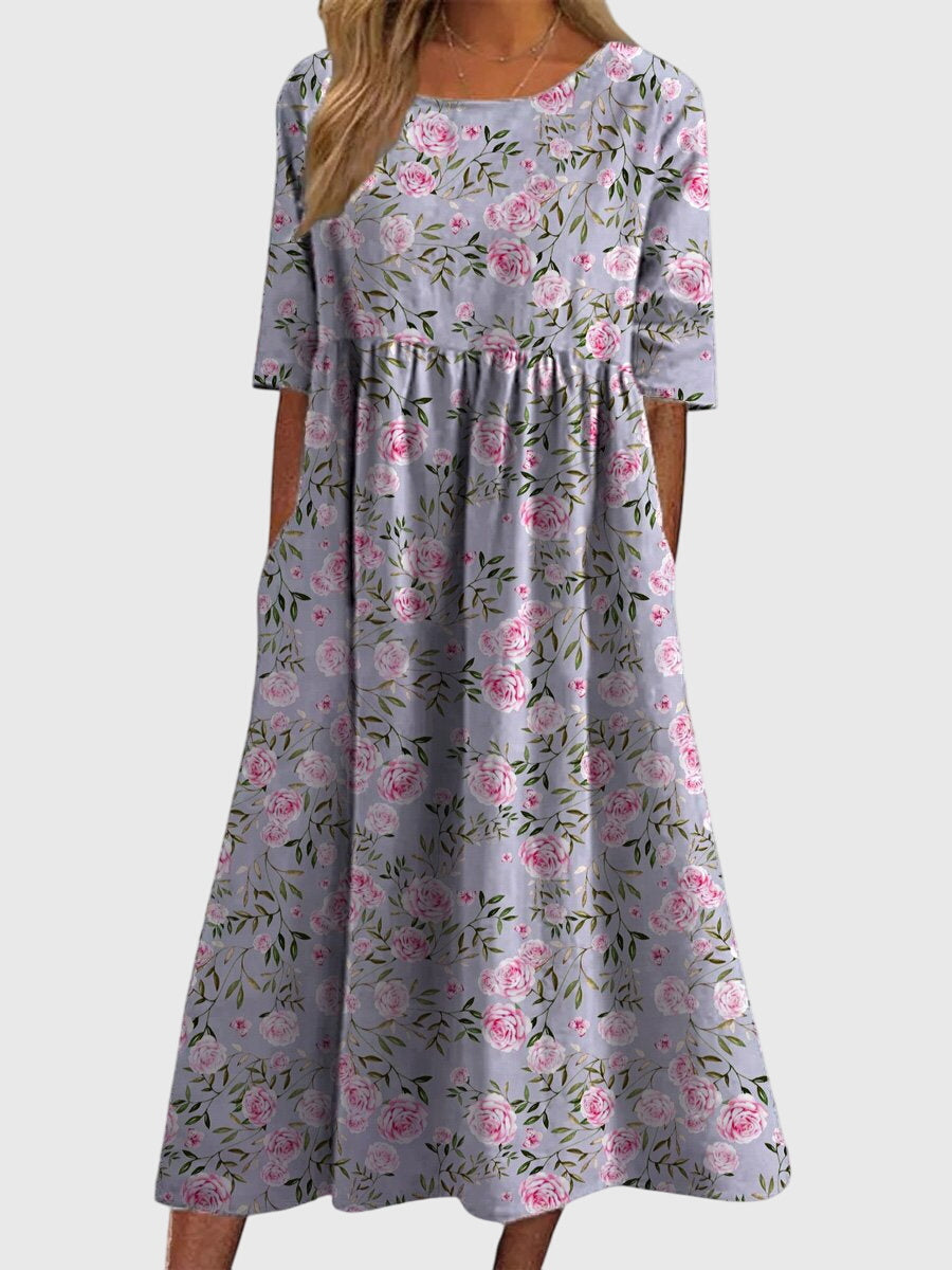 Djala | Women's Embroidered Flowy Dress, Relaxed Fit Casual Summer Dress