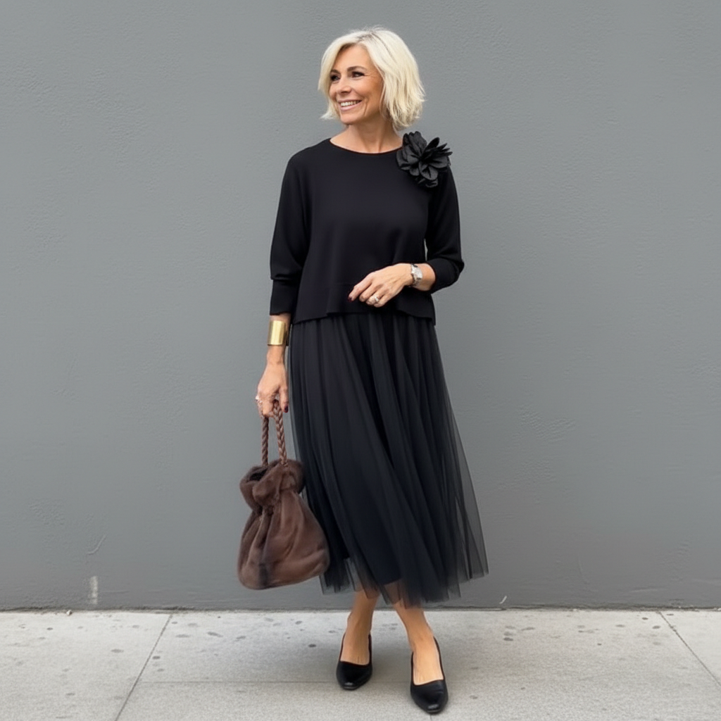 Emmie | Women's Knit Two-Piece Set, Sleeveless Dress and Layering Top Outfit