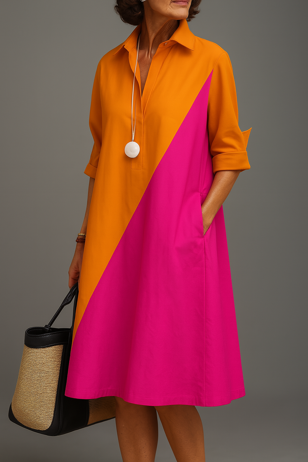 Diana | Women's Minimalist Midi Dress, Fluid Drape Workwear Dress for Work or Leisure