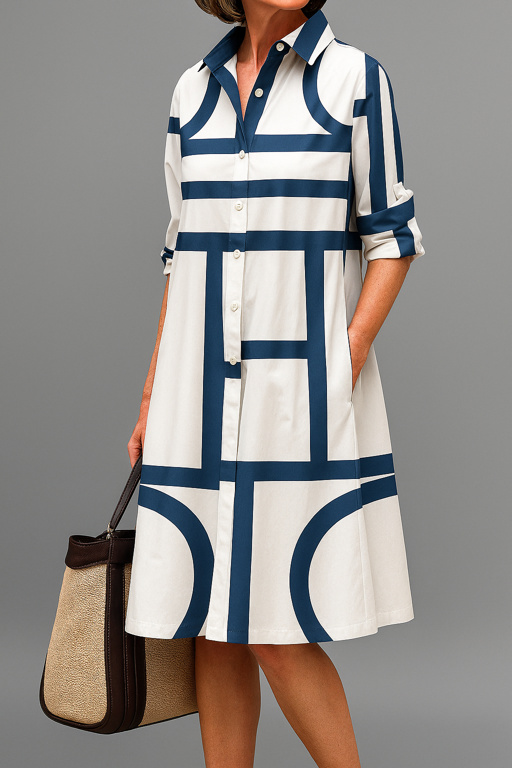 Diana | Women's Minimalist Midi Dress, Fluid Drape Workwear Dress for Work or Leisure