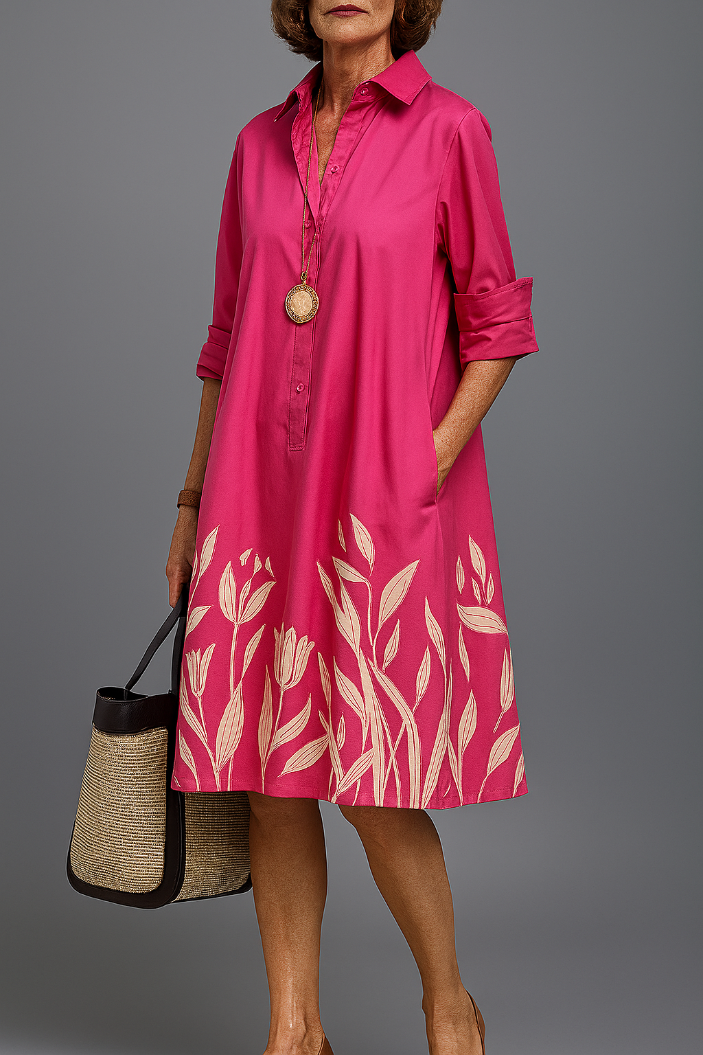 Diana | Women's Minimalist Midi Dress, Fluid Drape Workwear Dress for Work or Leisure