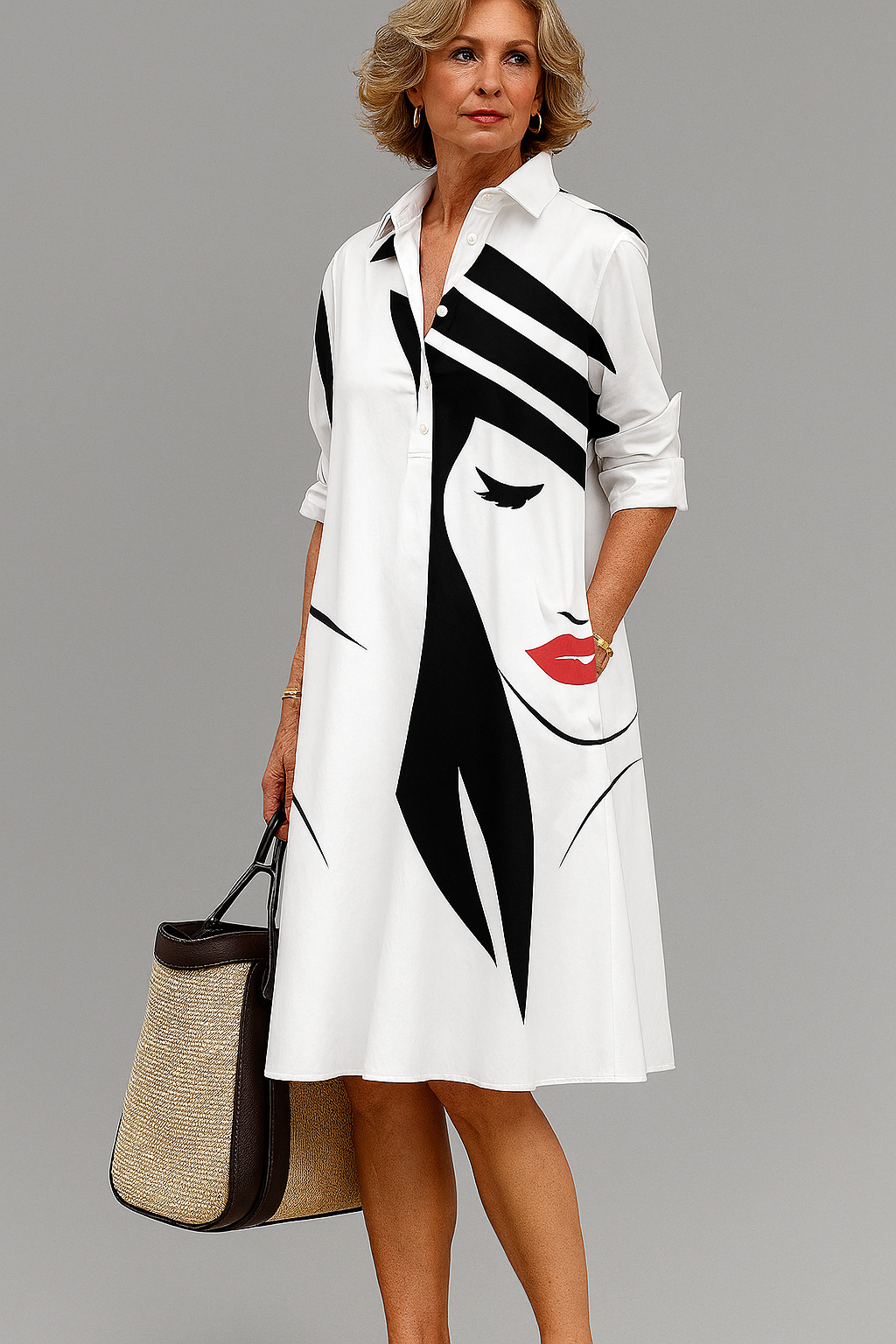 Diana | Women's Minimalist Midi Dress, Fluid Drape Workwear Dress for Work or Leisure
