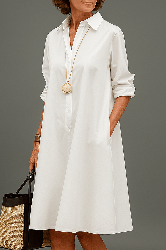 Diana | Women's Minimalist Midi Dress, Fluid Drape Workwear Dress for Work or Leisure