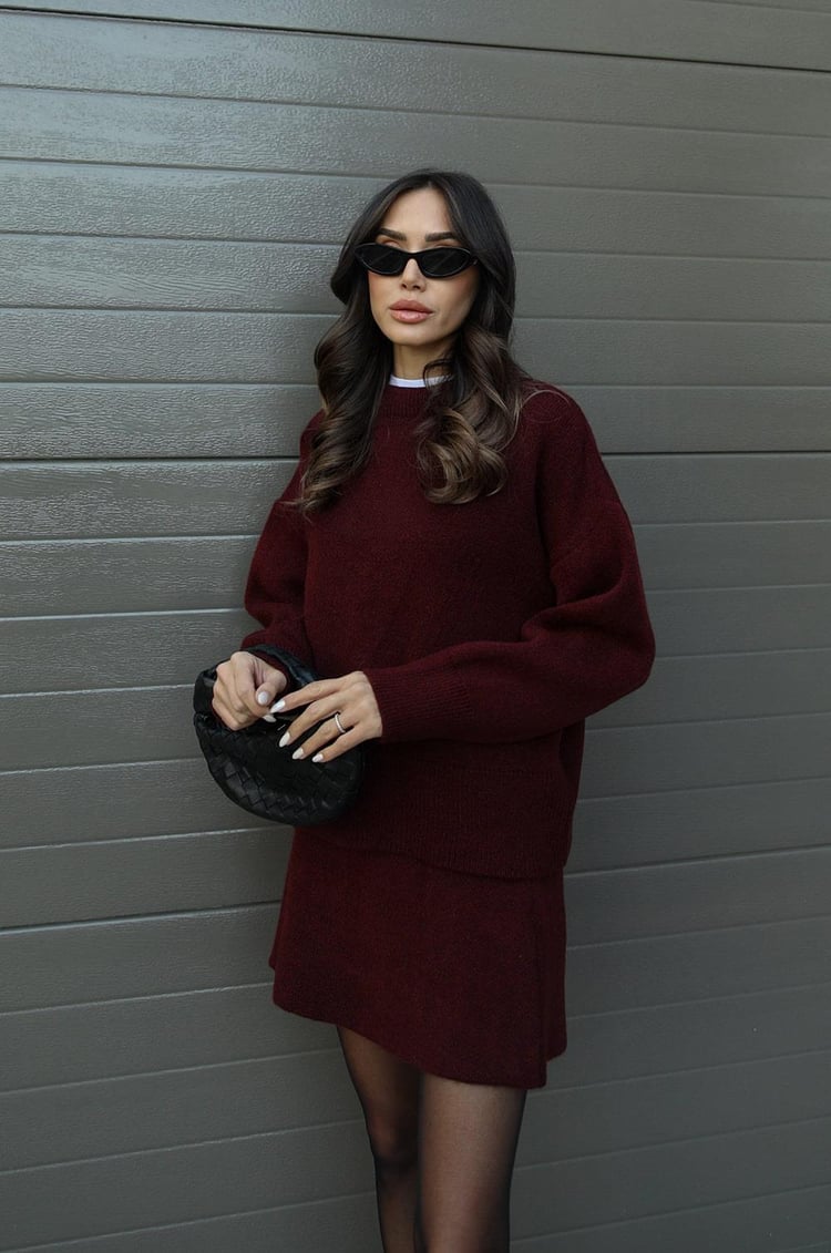 Esme | Women's Knit Sweater and Skirt Two-Piece Set, Soft Relaxed Fit Matching Set