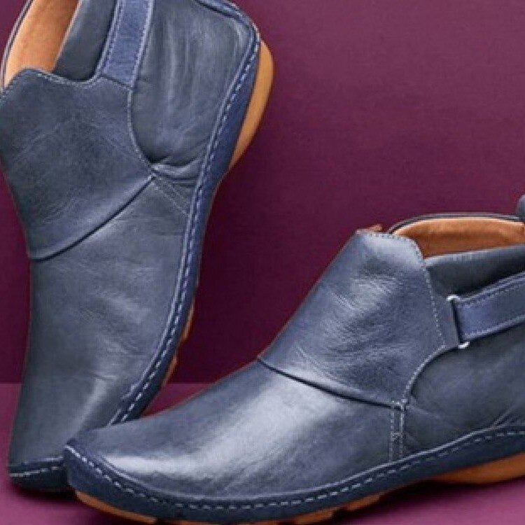 Elsa | Women's Vegan Leather Ankle Boots, Wide Fit Cushioned Boots with Warm Lining