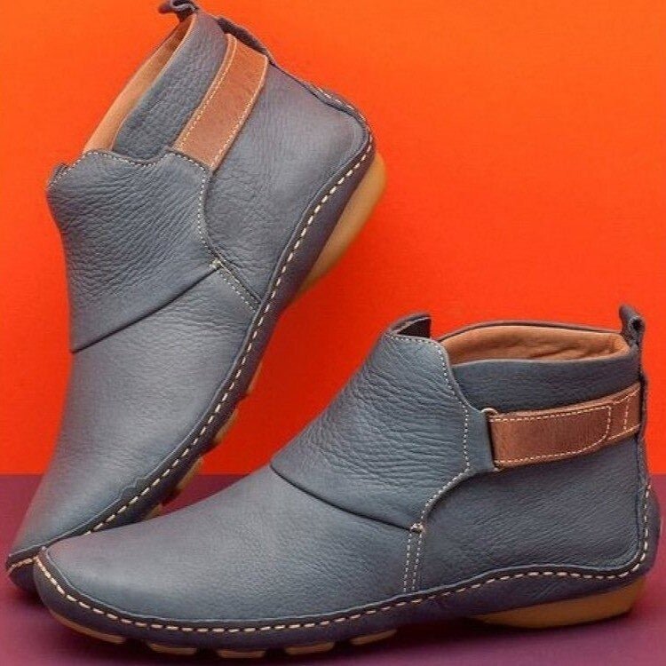 Elsa | Women's Vegan Leather Ankle Boots, Wide Fit Cushioned Boots with Warm Lining