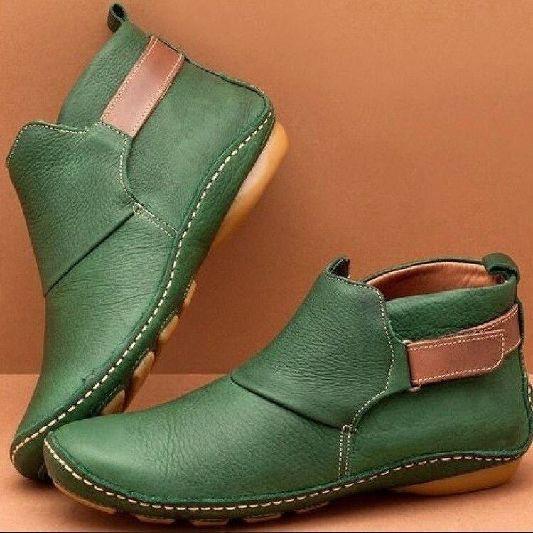 Elsa | Women's Vegan Leather Ankle Boots, Wide Fit Cushioned Boots with Warm Lining