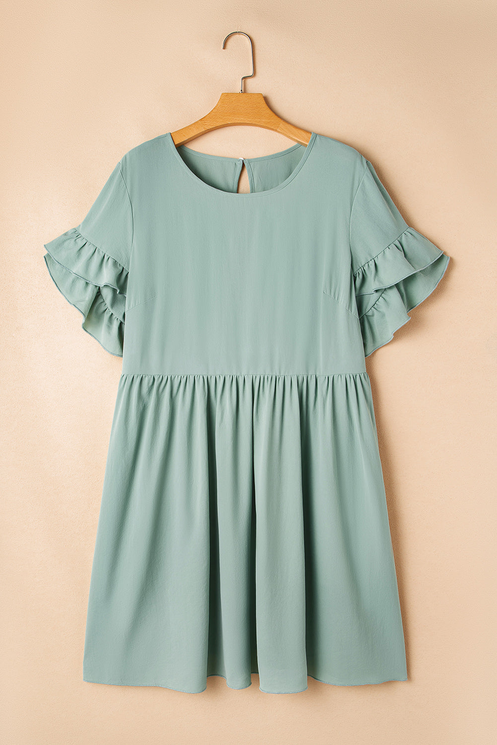Willow | Women's Ruffle Mini Dress, Recycled Polyester Short Sleeve Flared Summer Dress