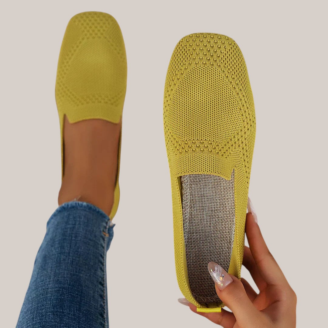 Elvira | Women's Mesh and Synthetic Leather Comfort Shoes, Low Heel Cushioned Walking Shoes