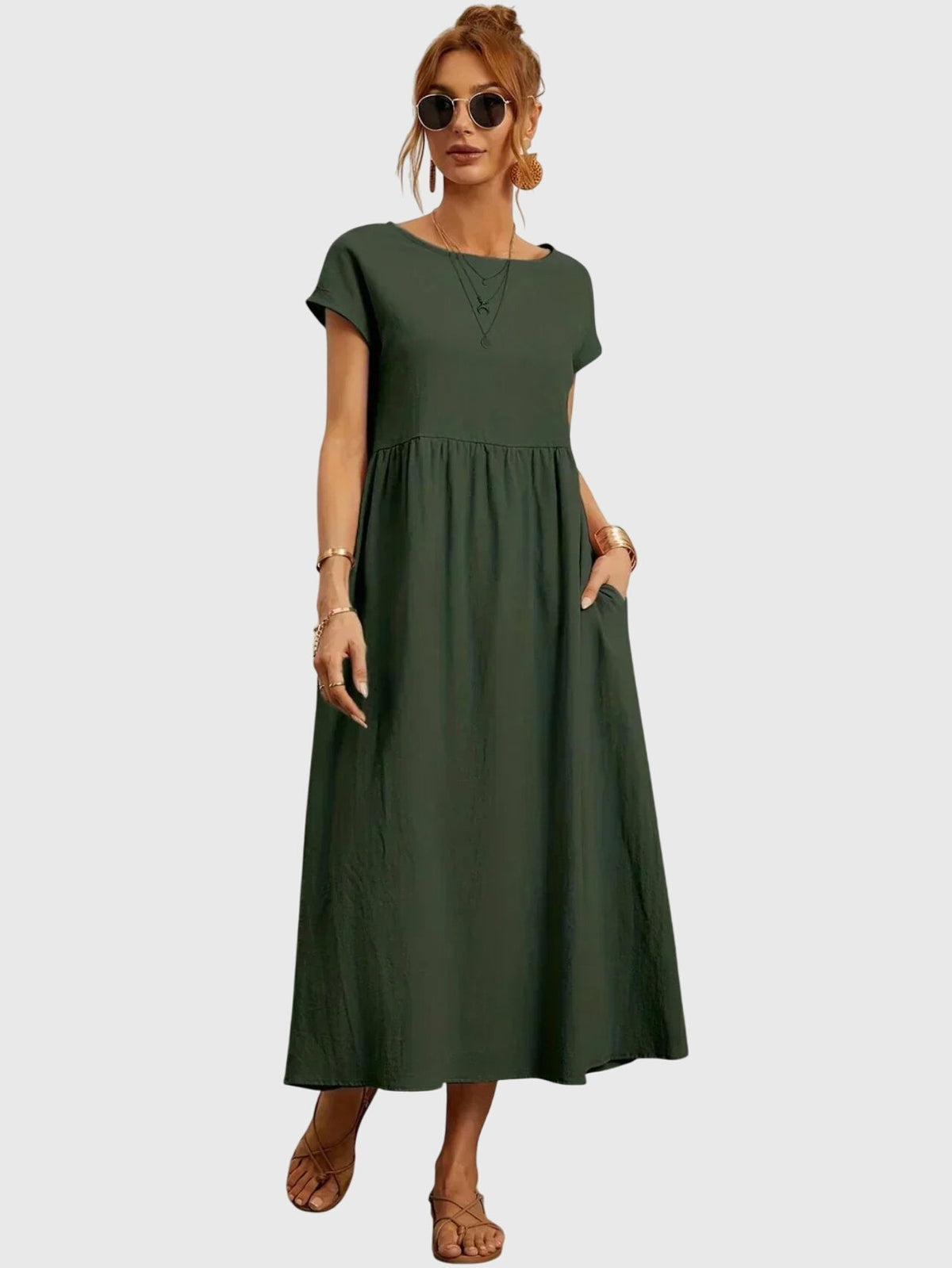 Giselle | Women's Casual Dress with Pockets, Relaxed Fit Breathable Day Dress