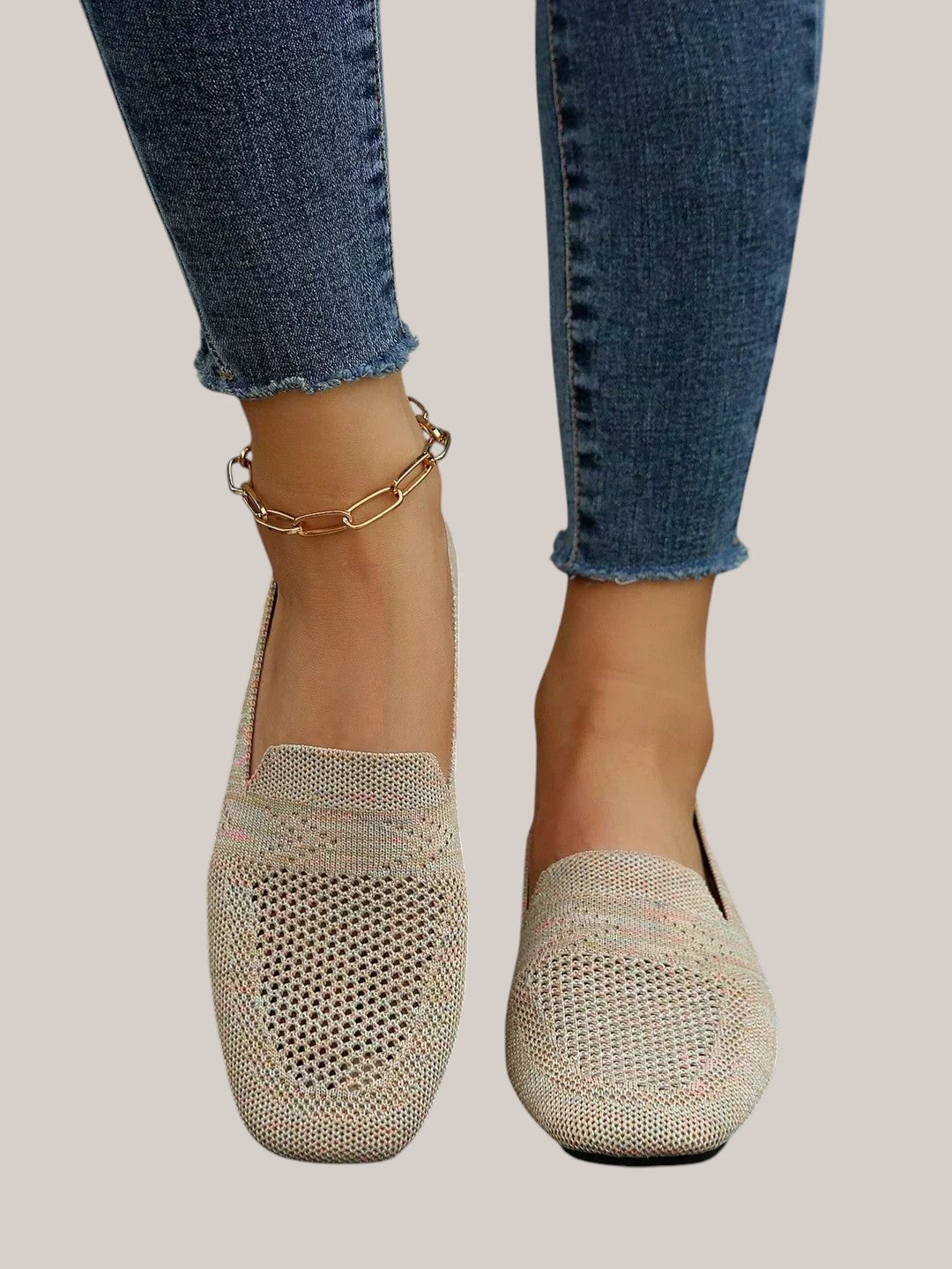Elvira | Women's Mesh and Synthetic Leather Comfort Shoes, Low Heel Cushioned Walking Shoes