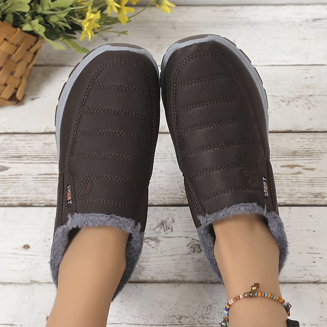 CloudStep | Women's Faux Fur Lined Slip-On Shoes, Warm Cushioned Winter Shoes