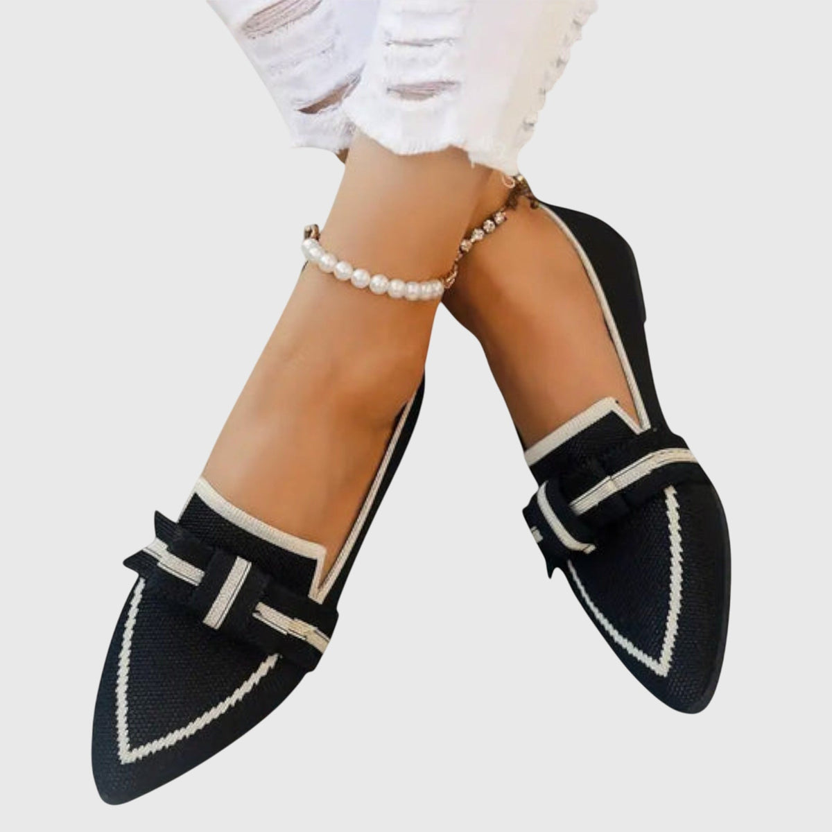 Blaire | Women's Knot Detail Comfort Flats, Soft Flat Sole Casual Shoes
