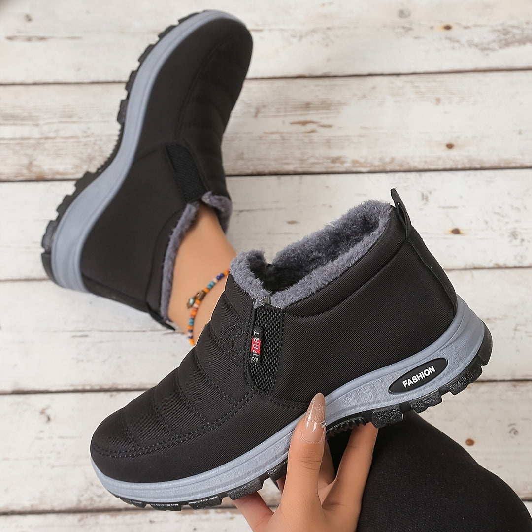 CloudStep | Women's Faux Fur Lined Slip-On Shoes, Warm Cushioned Winter Shoes