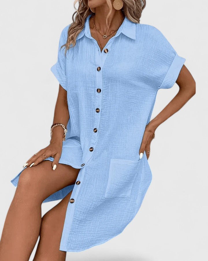 Gianelleza | Women's Relaxed Fit Midi Dress, Lightweight Breathable Summer Dress