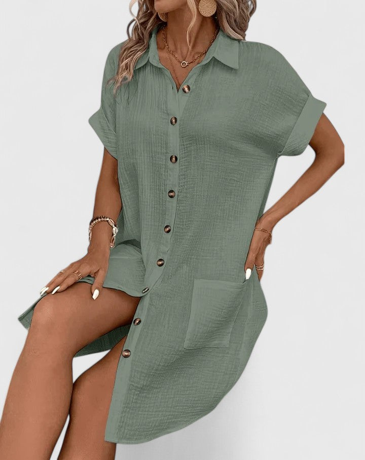 Gianelleza | Women's Relaxed Fit Midi Dress, Lightweight Breathable Summer Dress