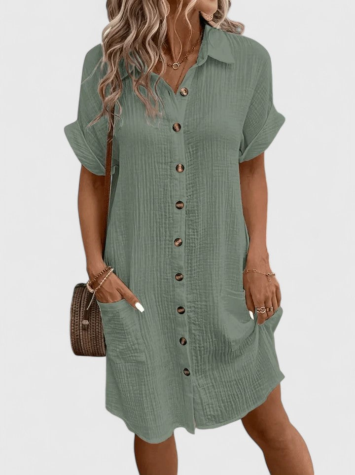 Gianelleza | Women's Relaxed Fit Midi Dress, Lightweight Breathable Summer Dress