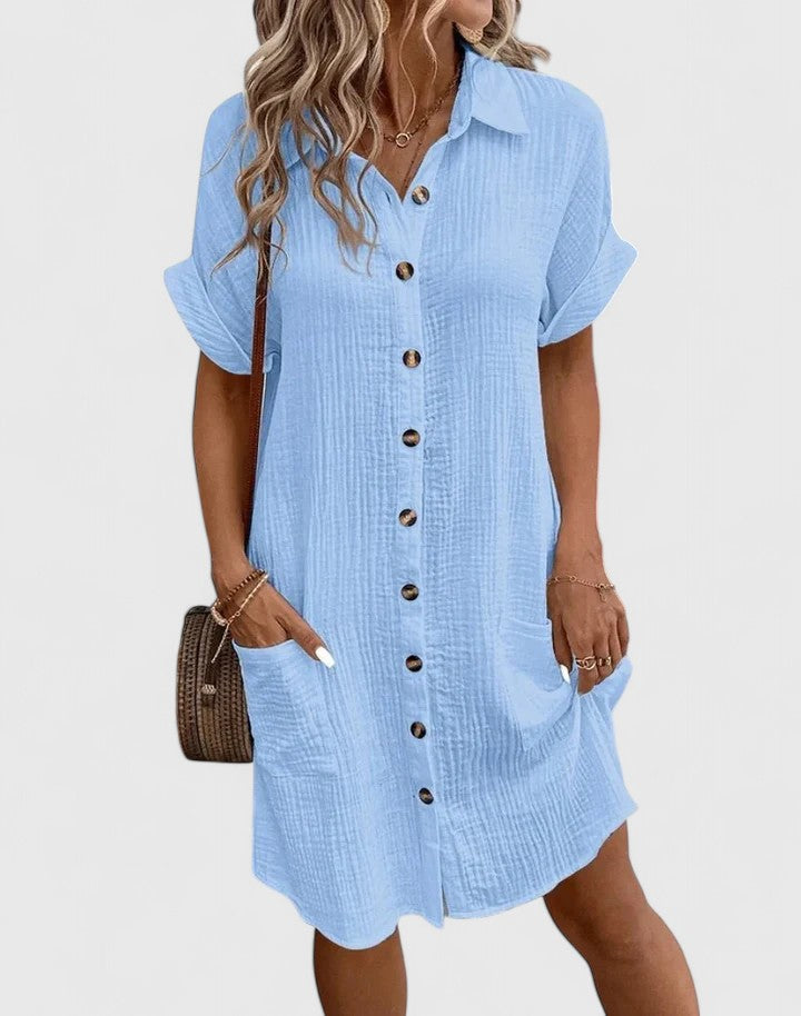 Gianelleza | Women's Relaxed Fit Midi Dress, Lightweight Breathable Summer Dress