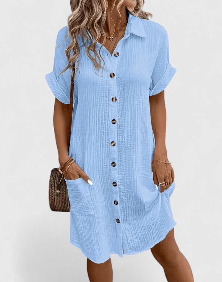 Gianelleza | Women's Relaxed Fit Midi Dress, Lightweight Breathable Summer Dress