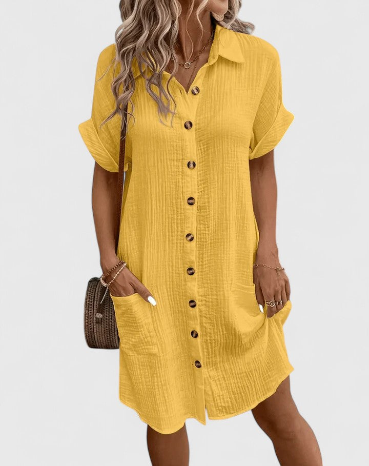 Gianelleza | Women's Relaxed Fit Midi Dress, Lightweight Breathable Summer Dress