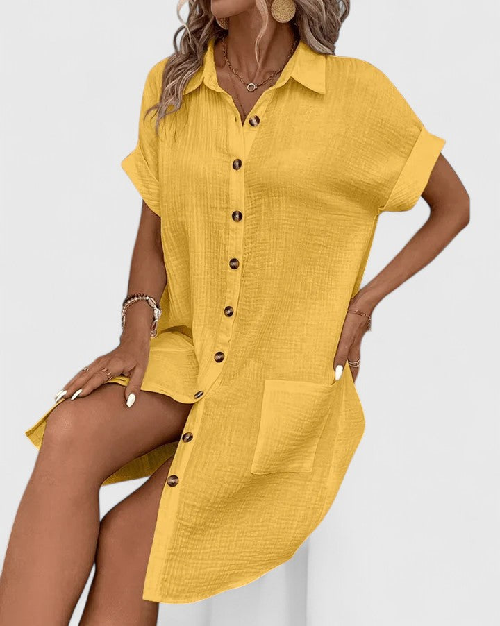 Gianelleza | Women's Relaxed Fit Midi Dress, Lightweight Breathable Summer Dress