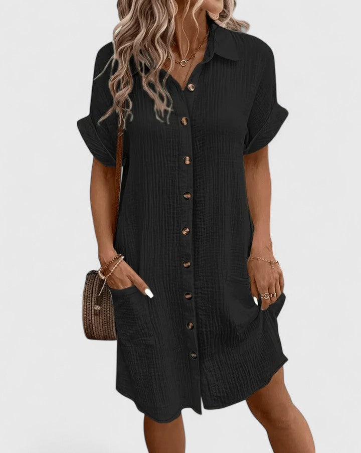 Gianelleza | Women's Relaxed Fit Midi Dress, Lightweight Breathable Summer Dress