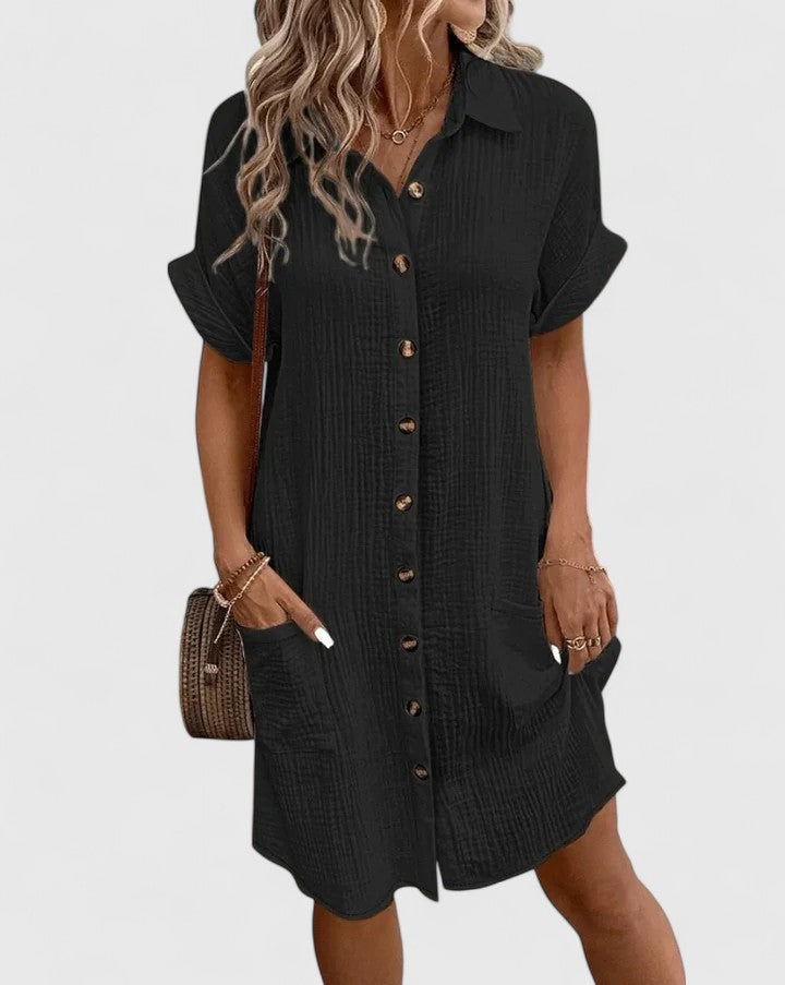 Gianelleza | Women's Relaxed Fit Midi Dress, Lightweight Breathable Summer Dress