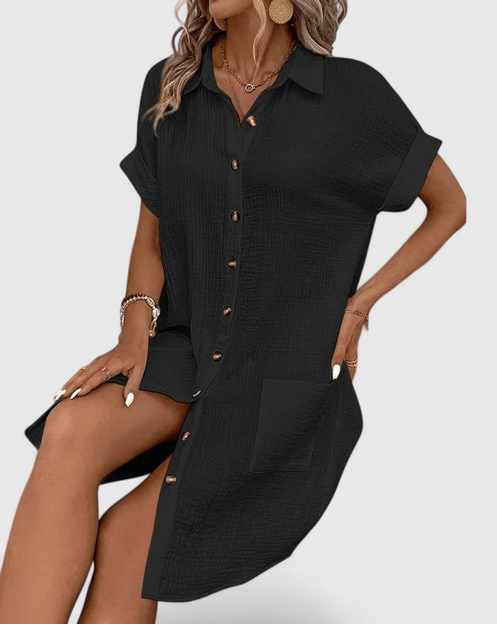Gianelleza | Women's Relaxed Fit Midi Dress, Lightweight Breathable Summer Dress