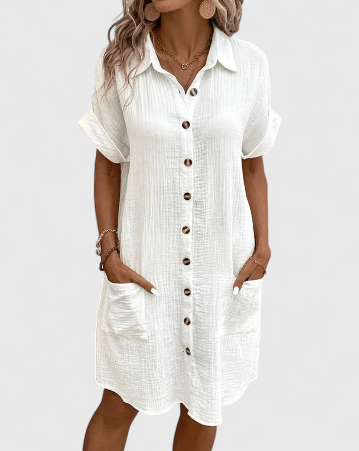 Gianelleza | Women's Relaxed Fit Midi Dress, Lightweight Breathable Summer Dress
