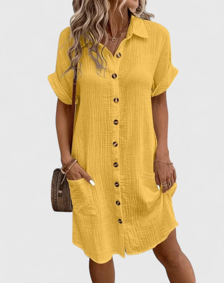 Gianelleza | Women's Relaxed Fit Midi Dress, Lightweight Breathable Summer Dress
