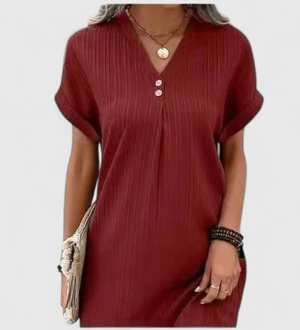 Massie | Women's Draped Relaxed Fit Mini Dress, Lightweight Casual Day Dress