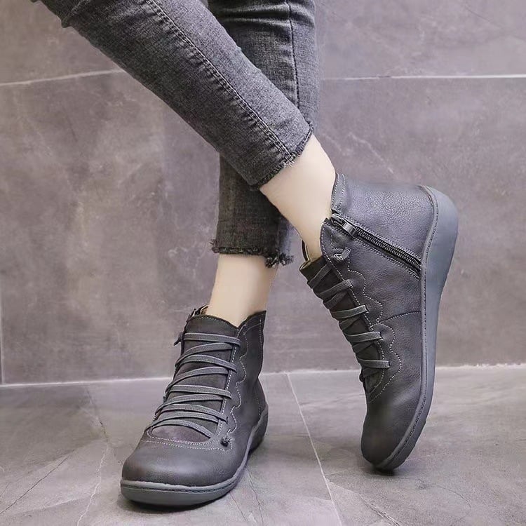 Women's Vegan Leather Wedge Comfort Shoes, Arch Support Slip-On Shoes for All-Day Wear