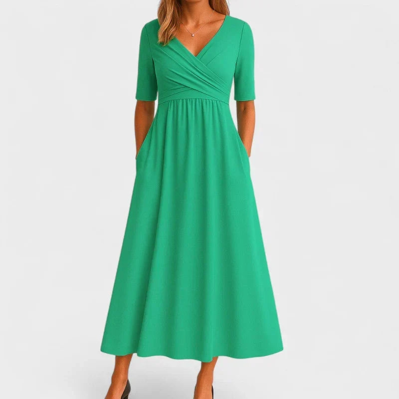 Phoebe | Women's A-Line Midi Dress, Streamlined Everyday Dress for Elegant Events